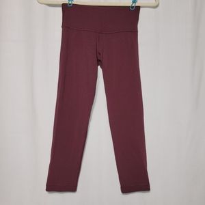 Lululemon Wunder Under Crop Leggings Size 2 (19" Inseam) Burgundy